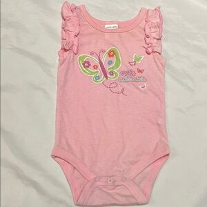 “Bundle 10/$13” 3-6M Pink Butterfly baby girl short sleeve body suit summer